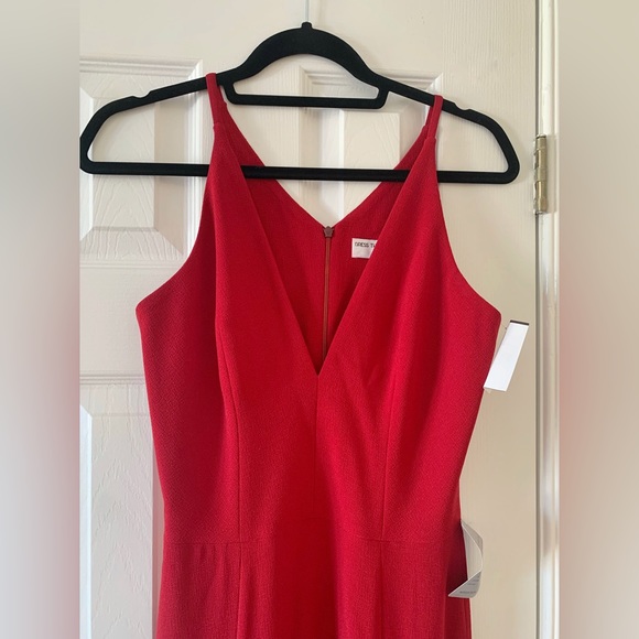 ⚡️NWT!⚡️Dress the Population Iris Slit Crepe Gown Size Medium in Garnet - Picture 3 of 5